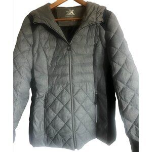 ZeroXposur Womens M/M Quilted Insulated Jacket Coat W/ Hood & Zipper Pockets